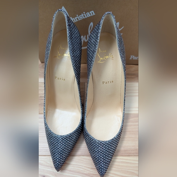 Christian Louboutin Glittering Silver Heels - Picture 2 of 6